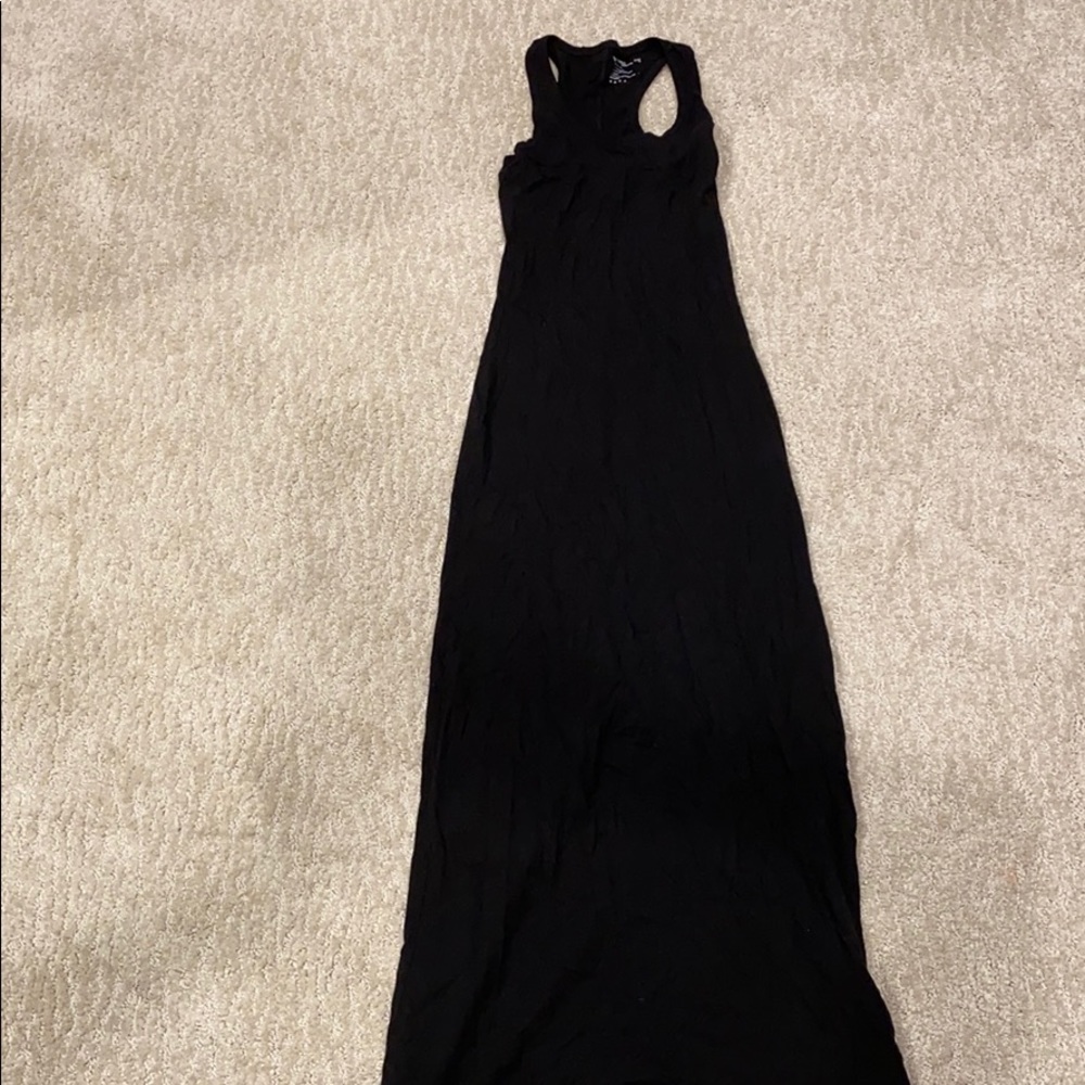 Pact XS black sleeveless racer back maxi dress.